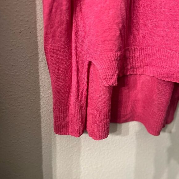 Eileen Fisher Hot Pink Linen Oversized medium Linen Tunic Style Sweater - Picture 7 of 12